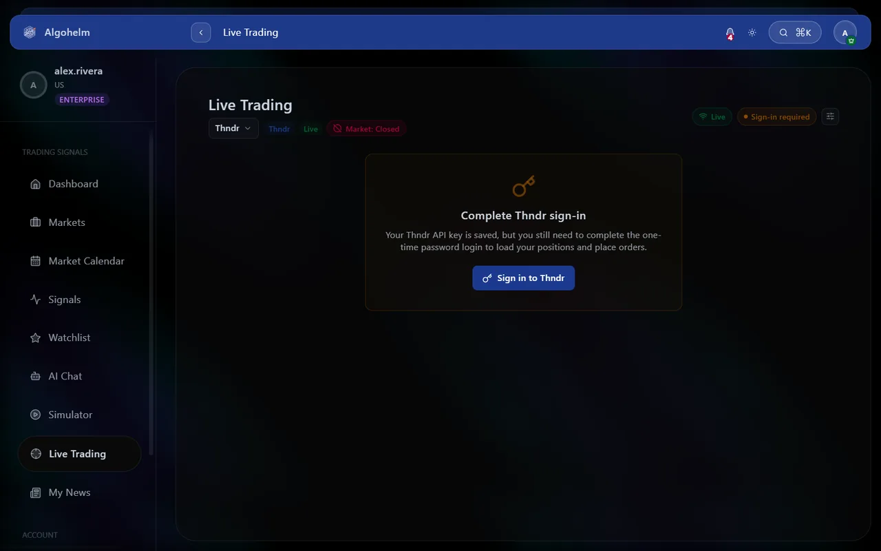 Live Trading